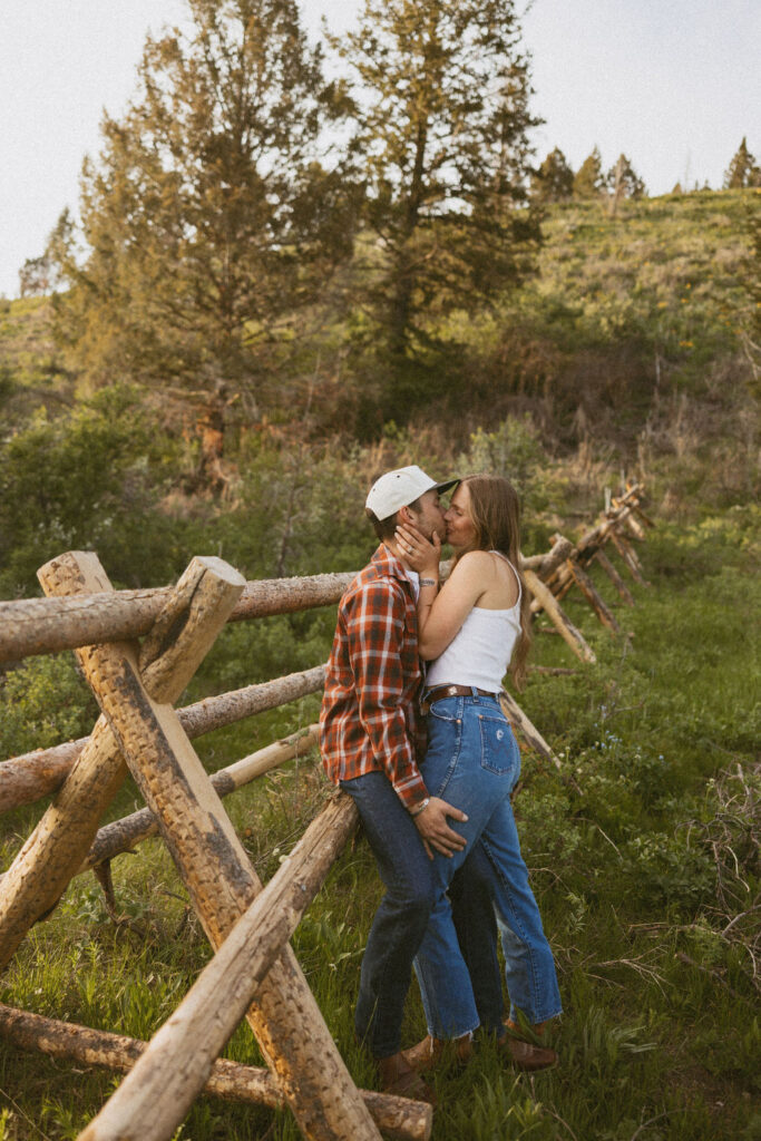 Idaho Engagement Photos tetons vintage mustang
